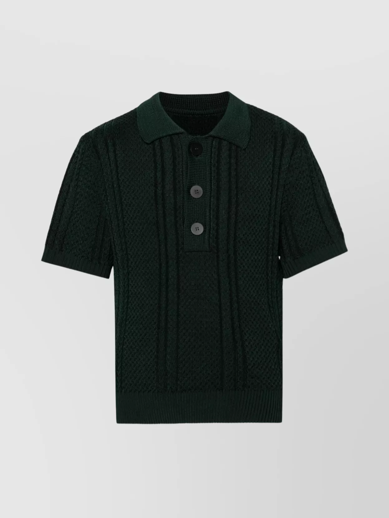 Shop Jacquemus Knit Cable Polo Shirt