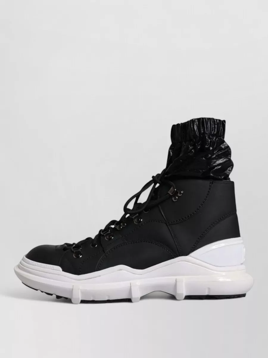 Dolce&Gabbana Nylon Leather High Top Sneakers