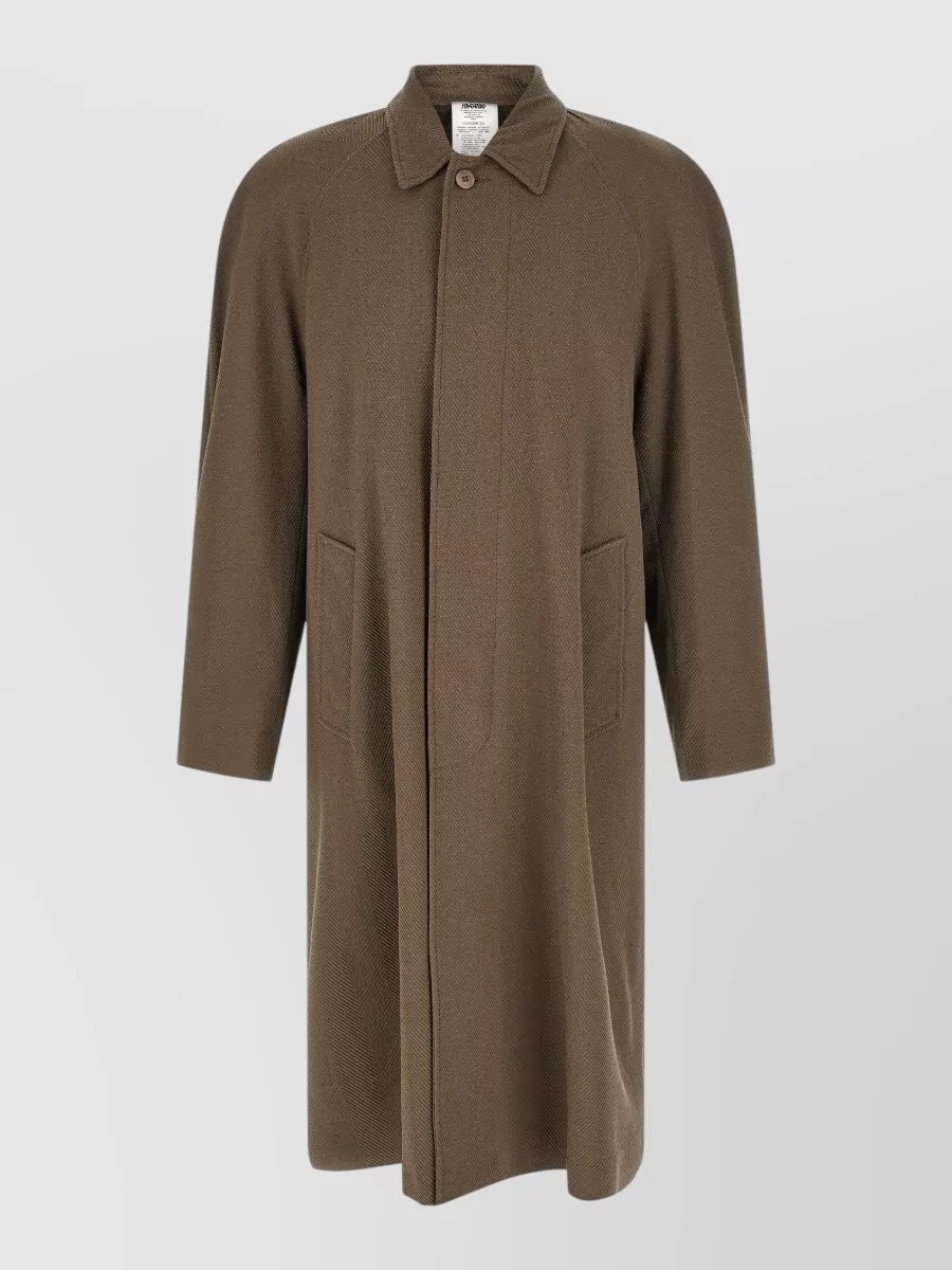 Magliano virgin wool herringbone single breasted coat