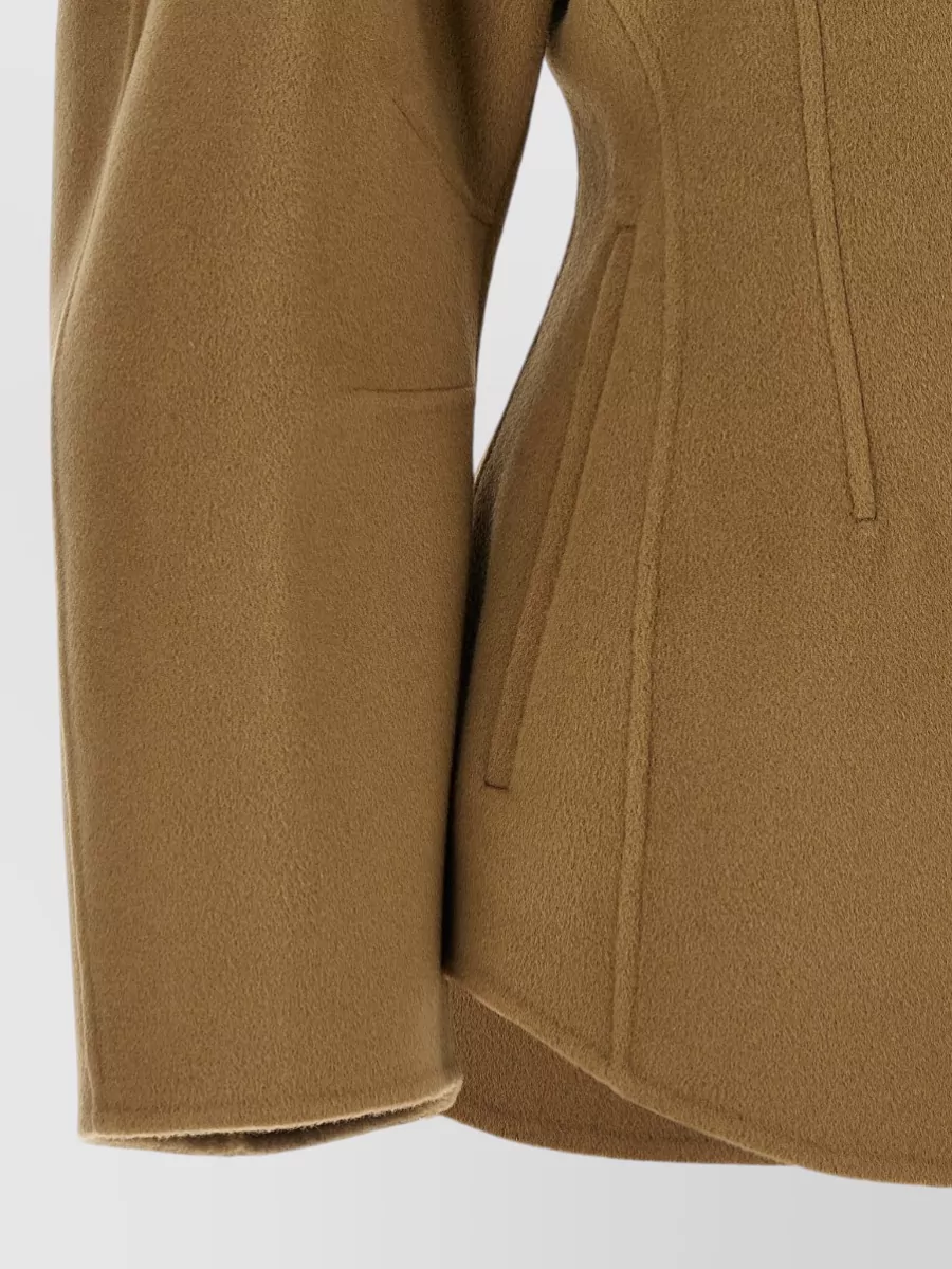 Róhe Cashmere Sculptural Oversized-Sleeve Fitted Jacket
