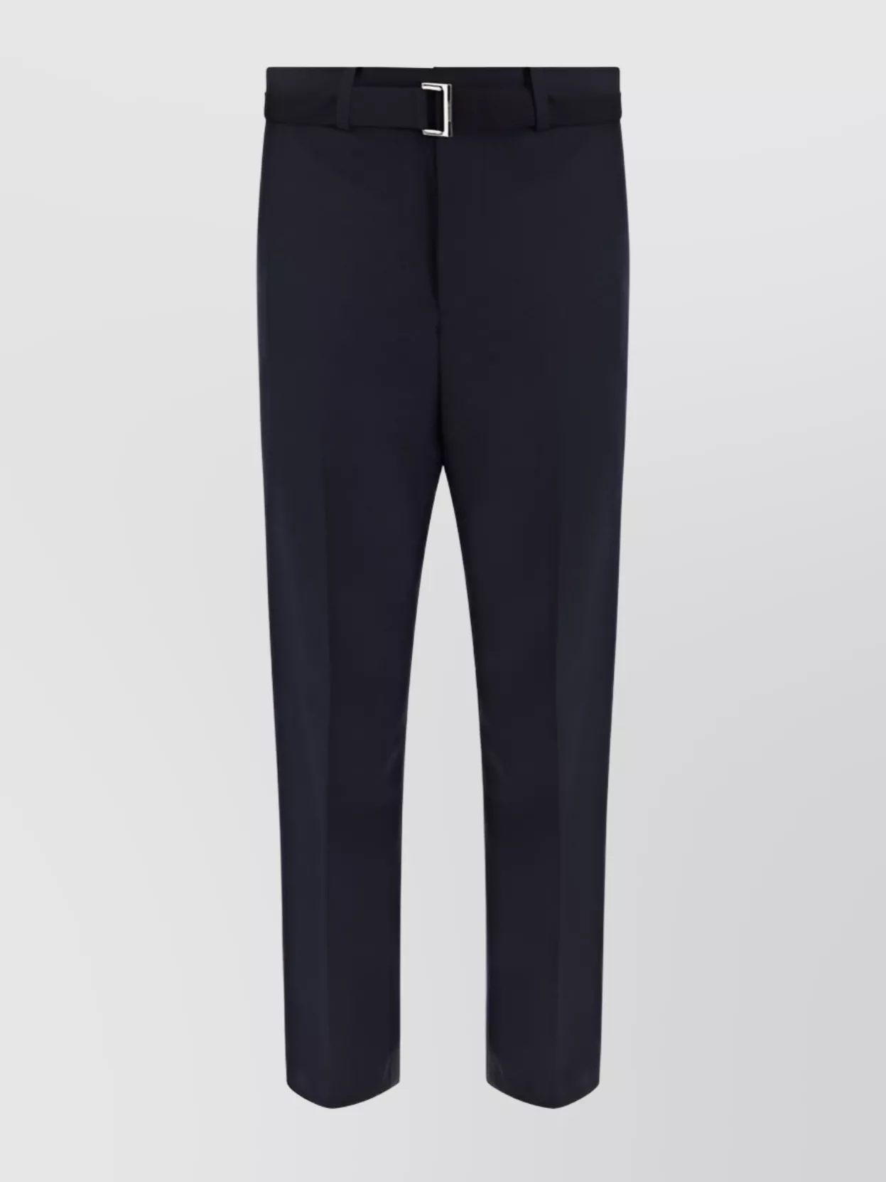 Shop Sacai Belted Straight Leg Trousers