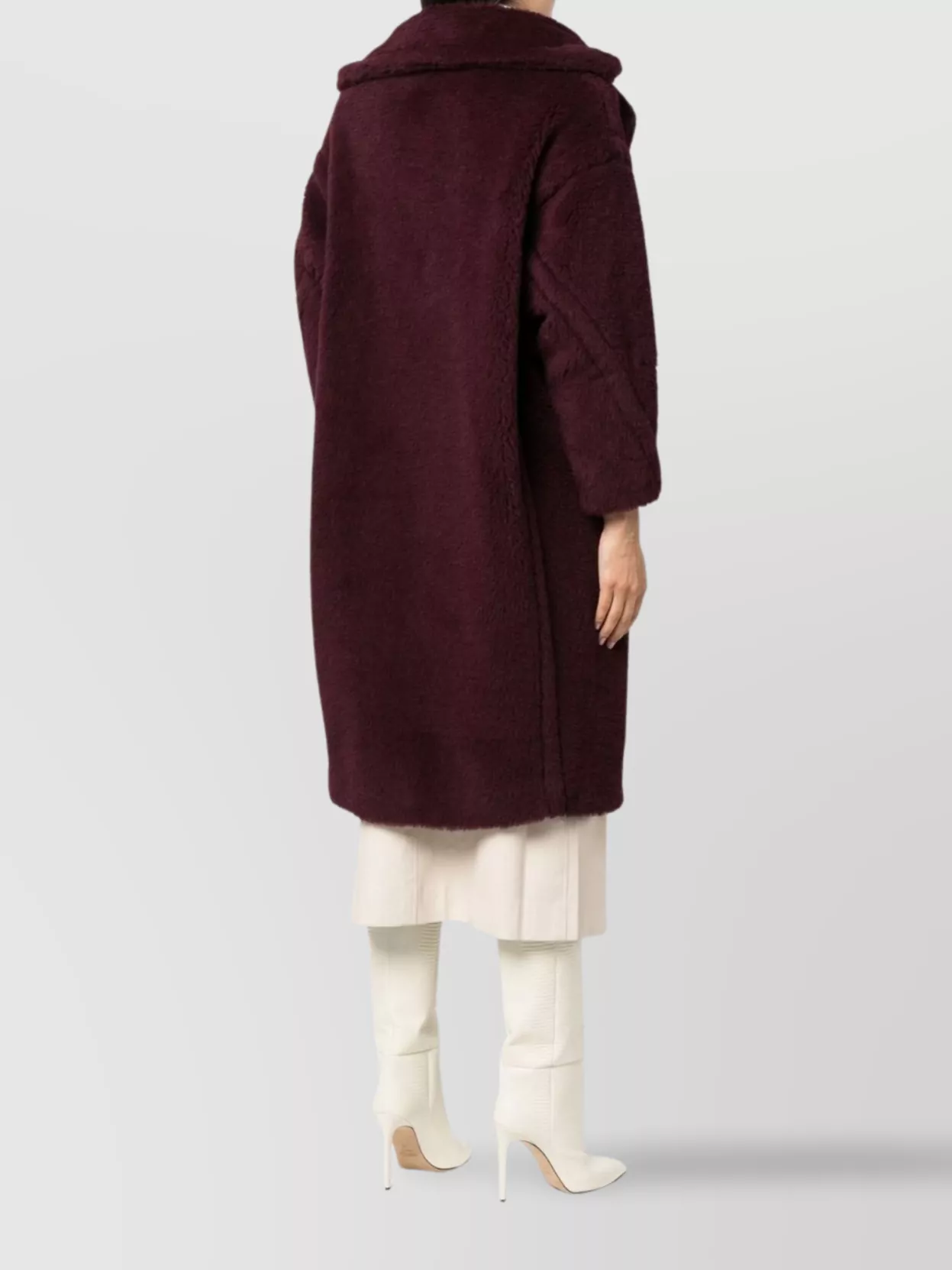 Max Mara Long Double-Breasted Teddy Coat Pockets