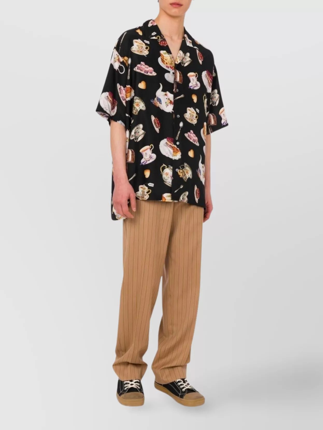 Moschino Graphic Print Camp Collar Lightweight Relaxed Fit