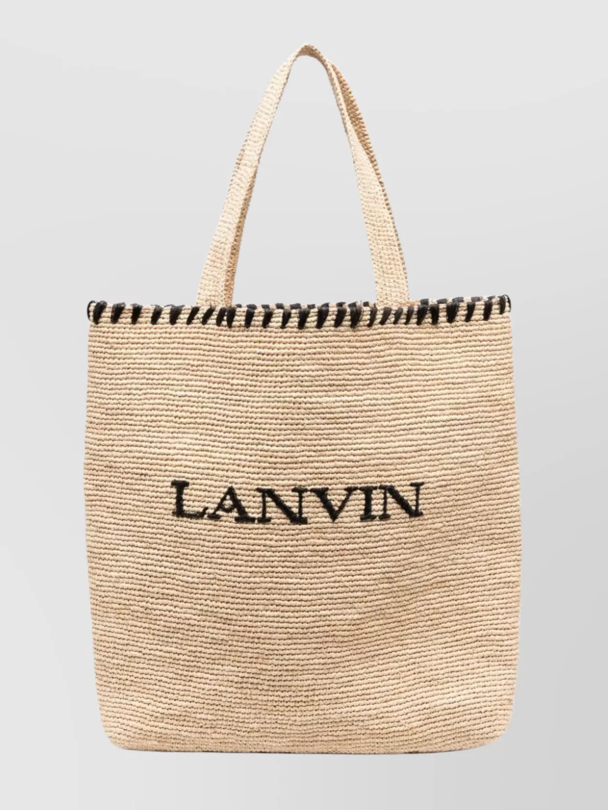 Shop Lanvin Dual Handle Woven Tote With Striking Edges