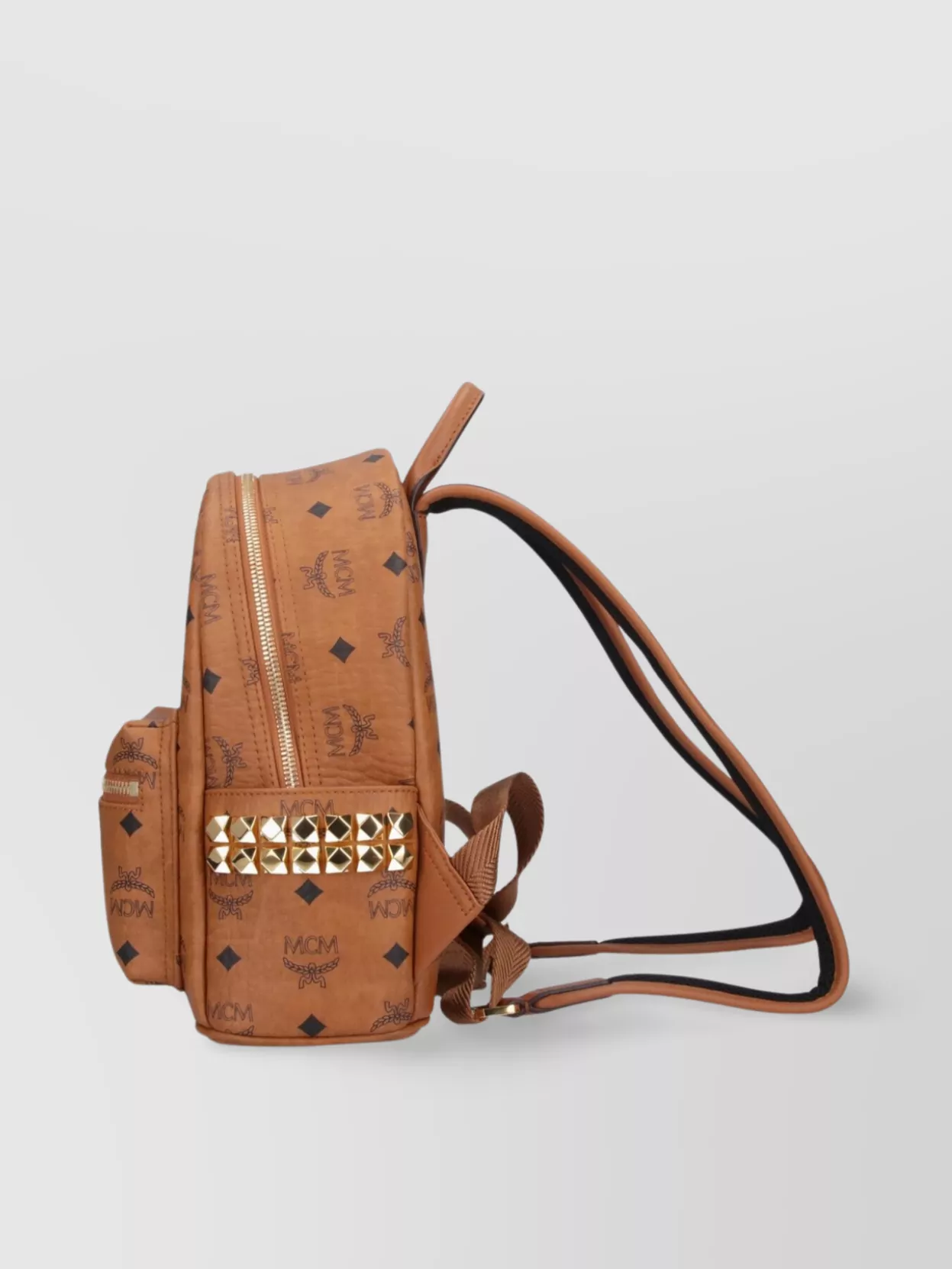 Mcm Luxe Studded Backpack Gold Hardware