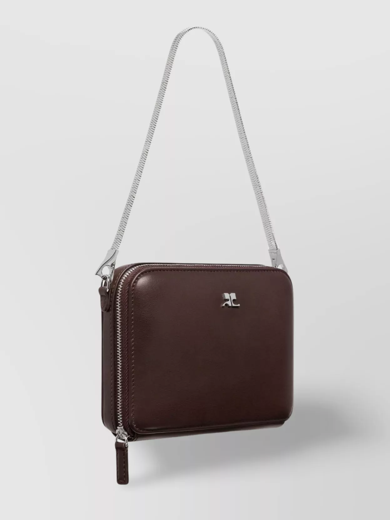 Courrèges Leather Chain-link Tote Bag With Rear Pocket