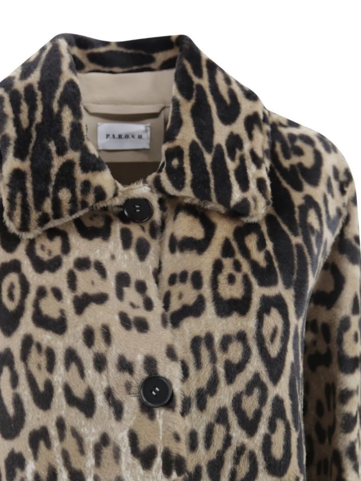 Parosh Animal Print Collared Jackets Long Sleeves