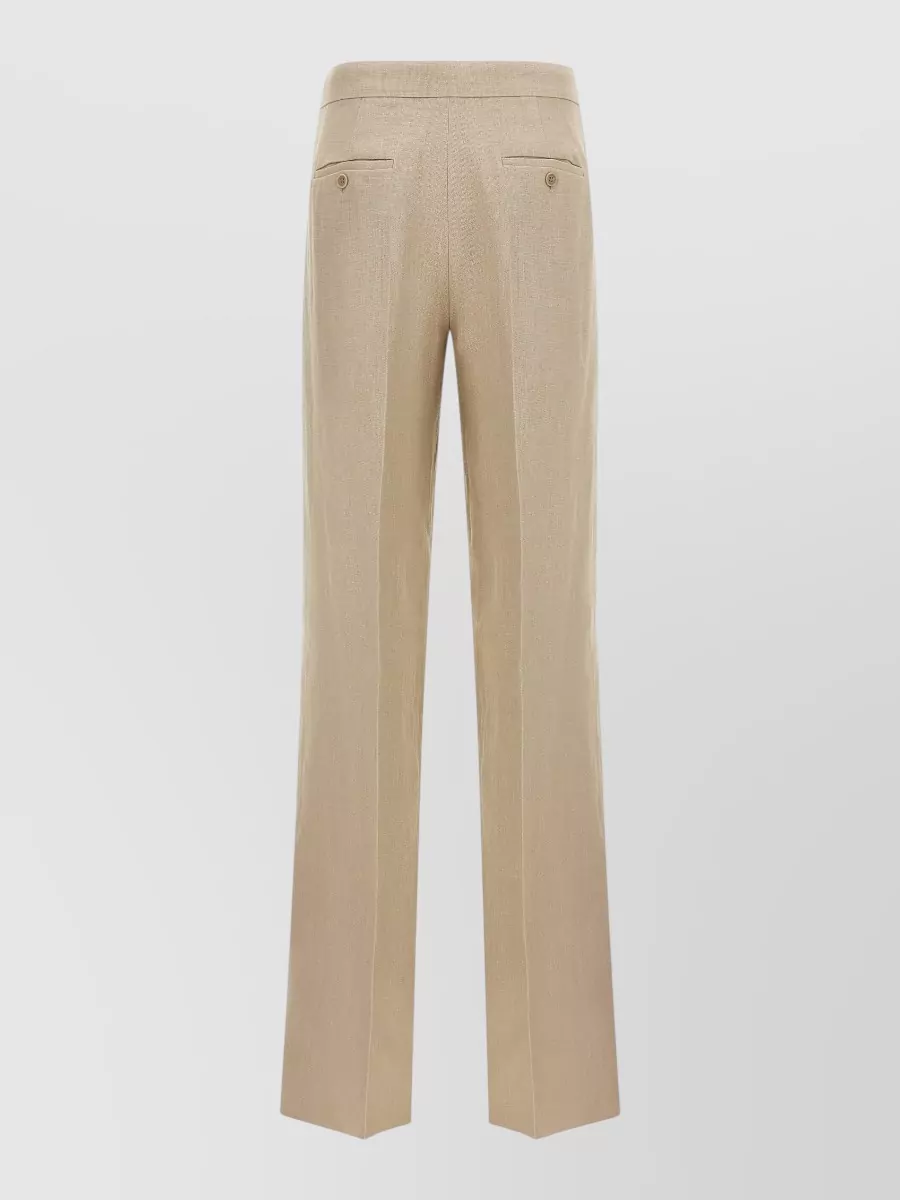 Max Mara Linen Mid-Rise Wide-Leg Tailored Trousers