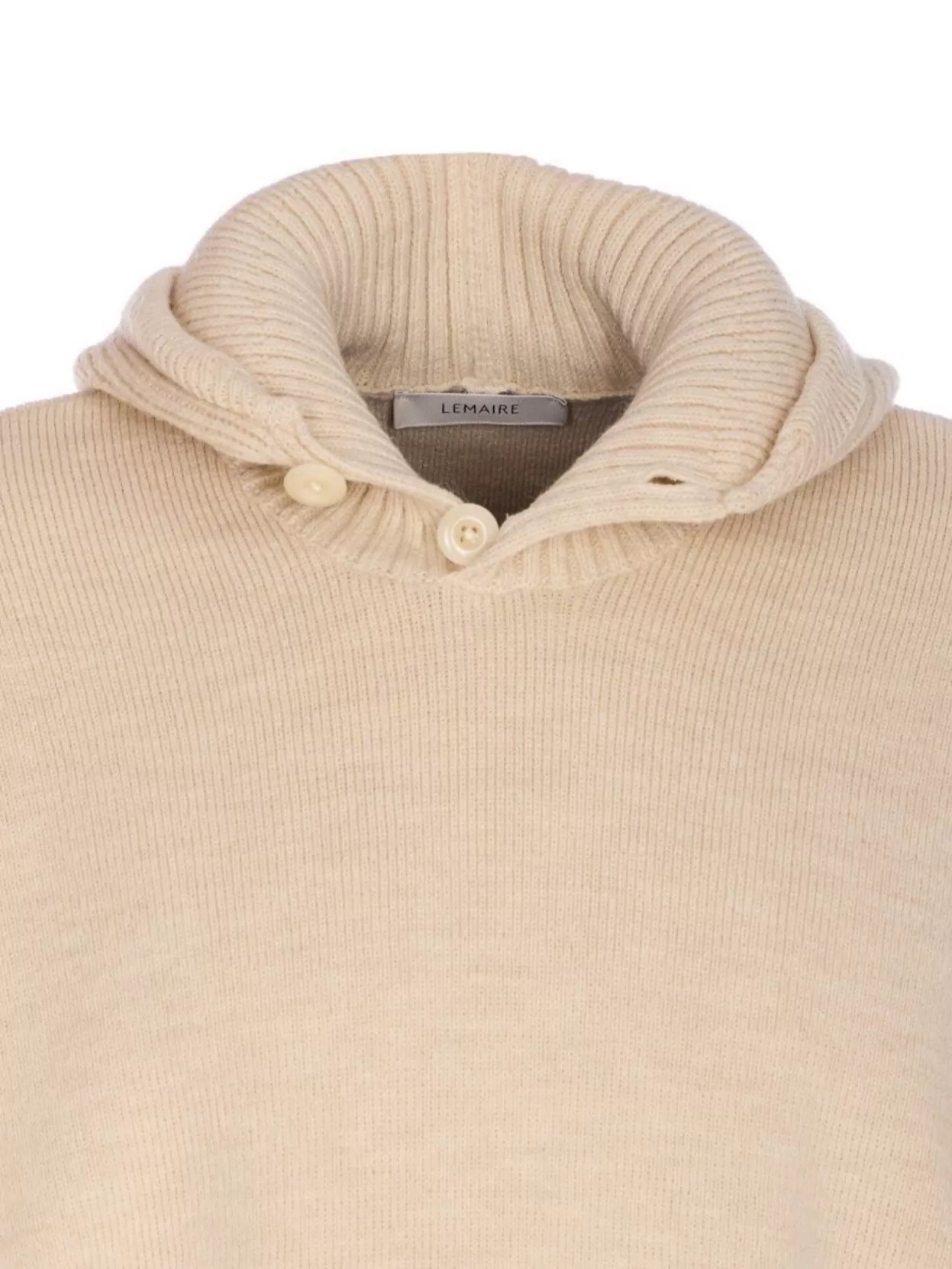 Lemaire Hooded Knitted Sweater Button Detail
