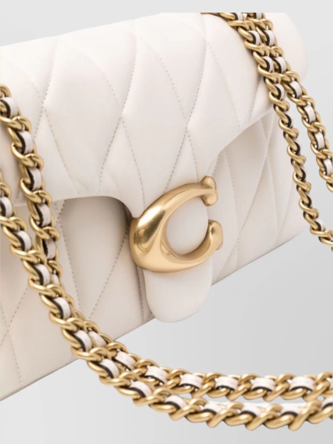 Coach Quilted Leather Shoulder Bag With Chain Strap