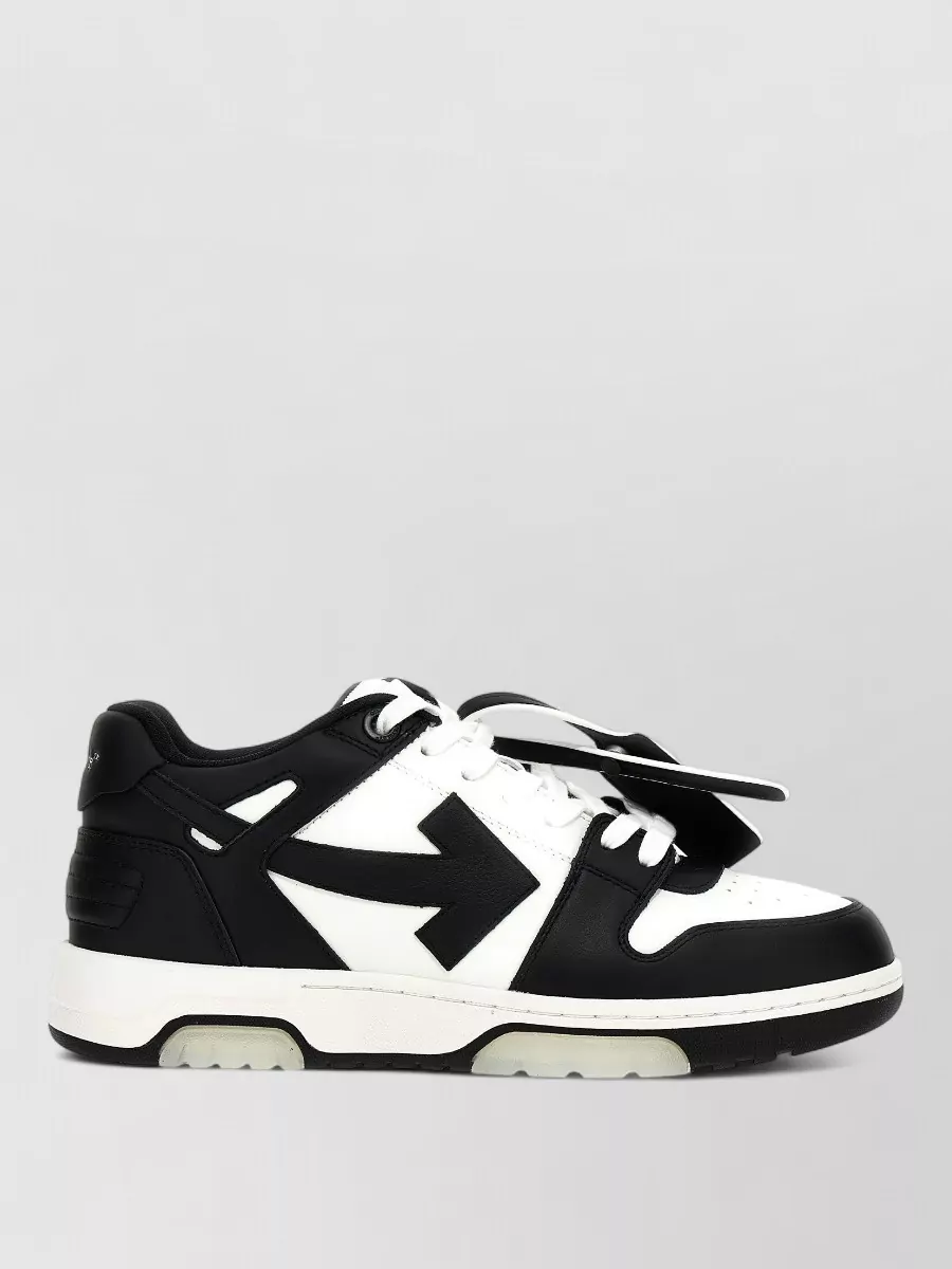 Off-White Calf Leather Paneled Low-Top Sneakers