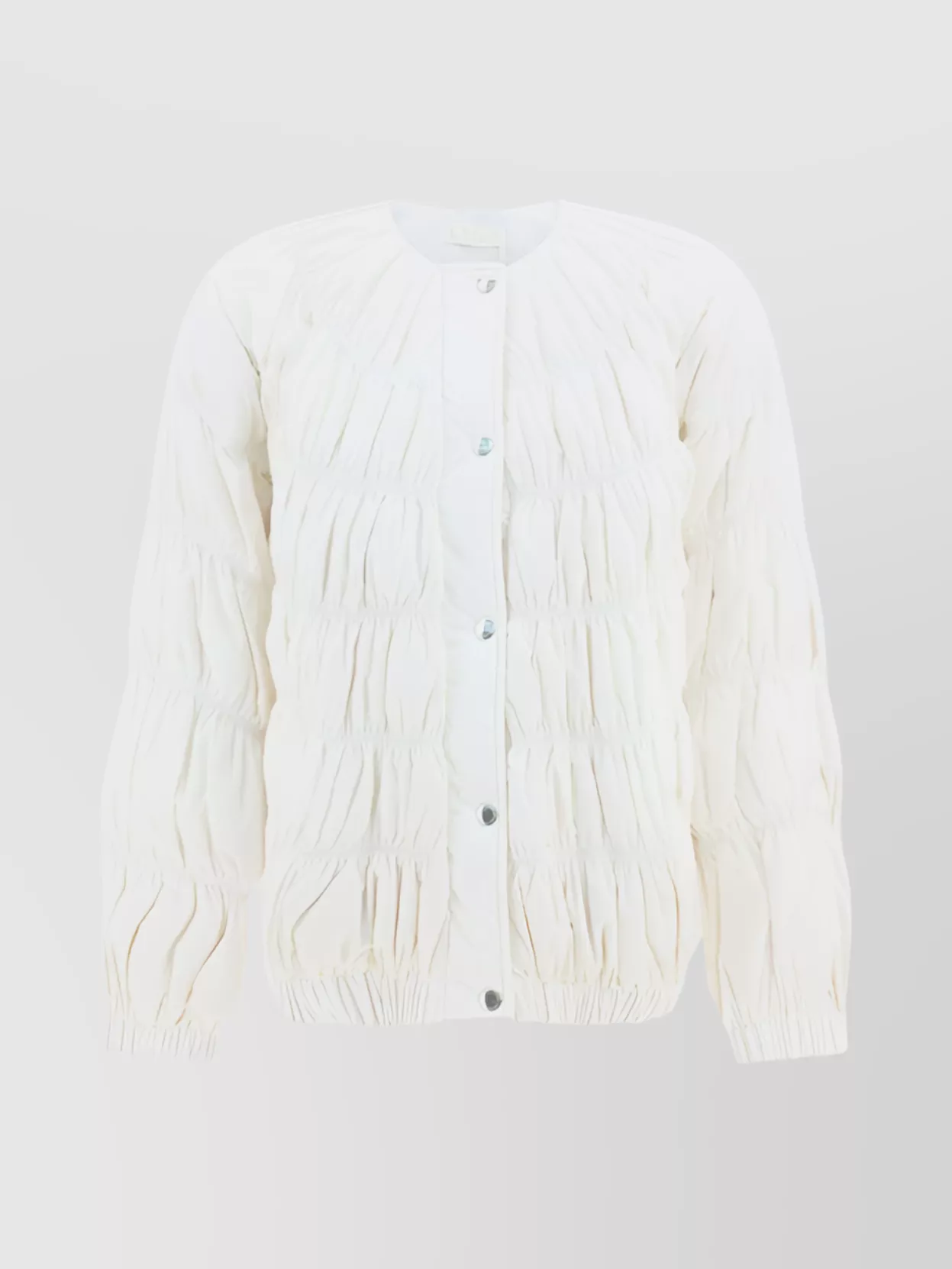 Chloé Padded Ruched Jacket Ruffles In White