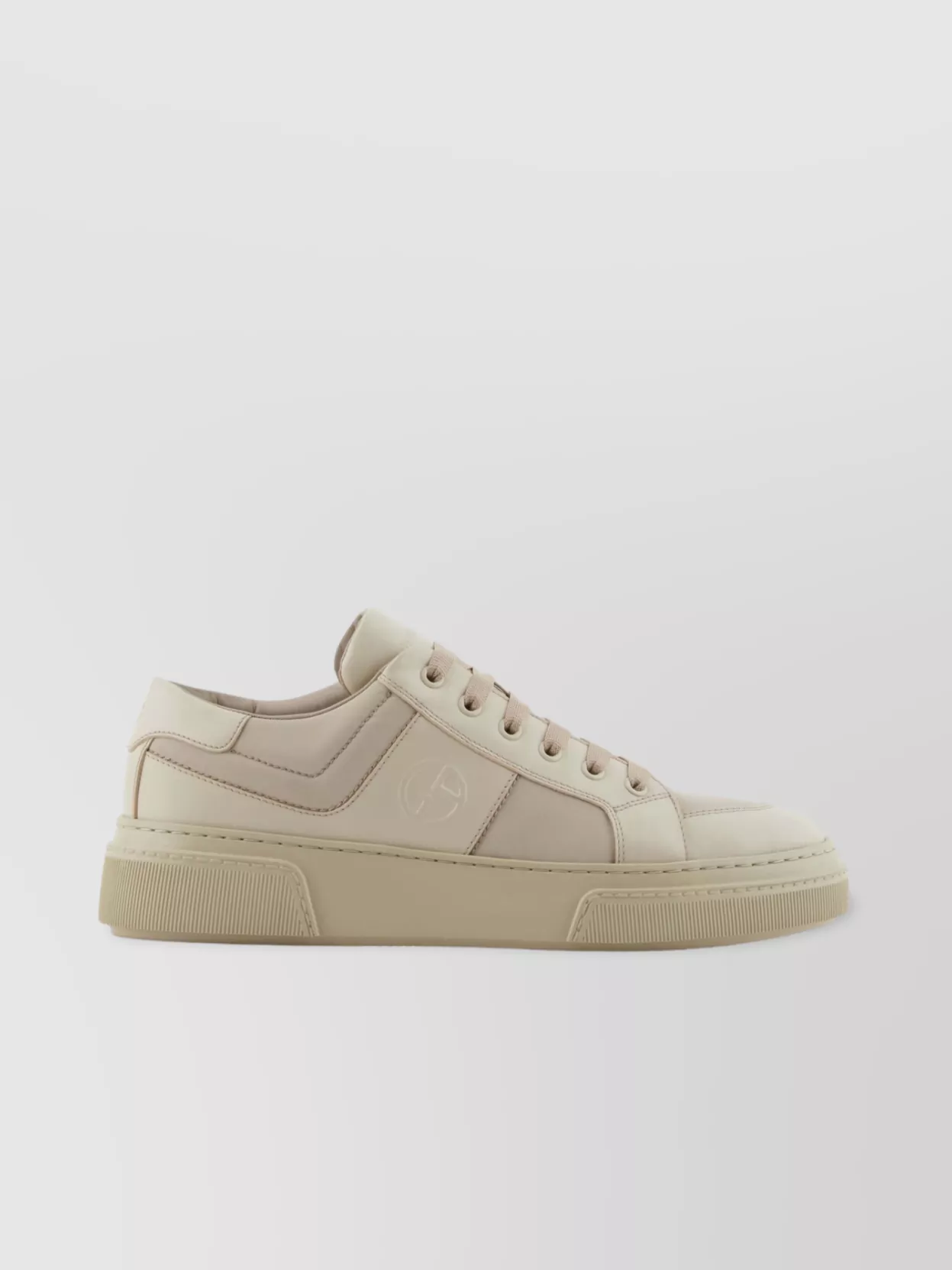 Giorgio Armani Leather Lace Holder Sneakers