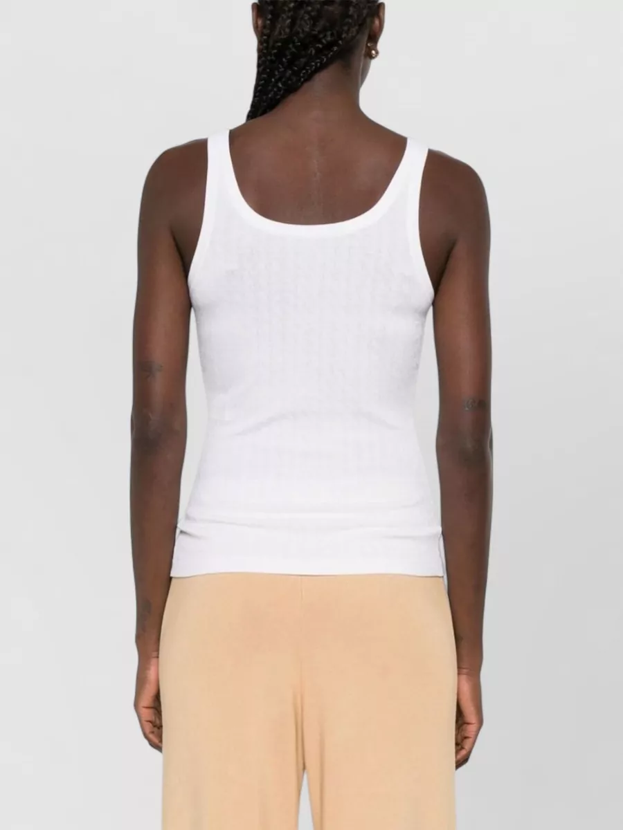 Elisabetta Franchi Fine-Knit Scoop-Neck Sleeveless Tank Top
