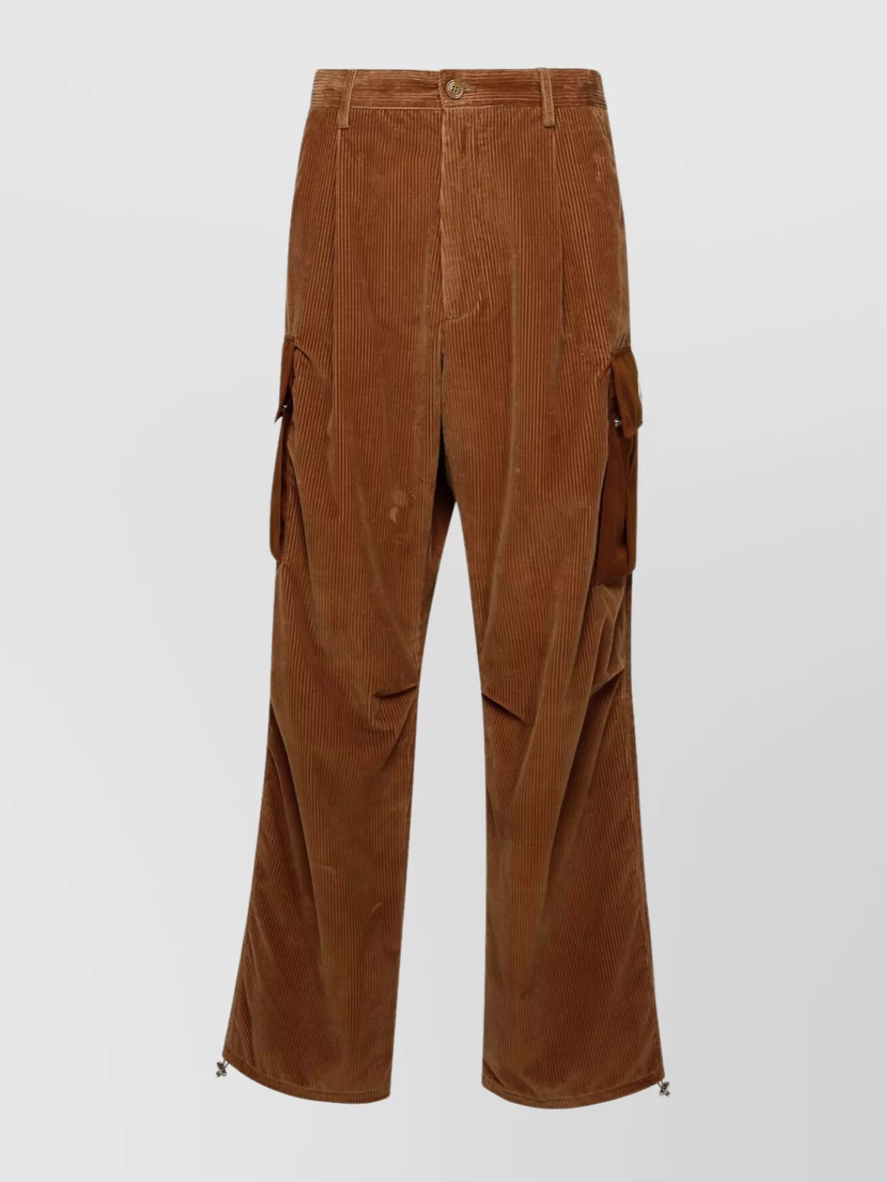 Shop Moncler Cotton Cargo Trousers Adjustable Hem
