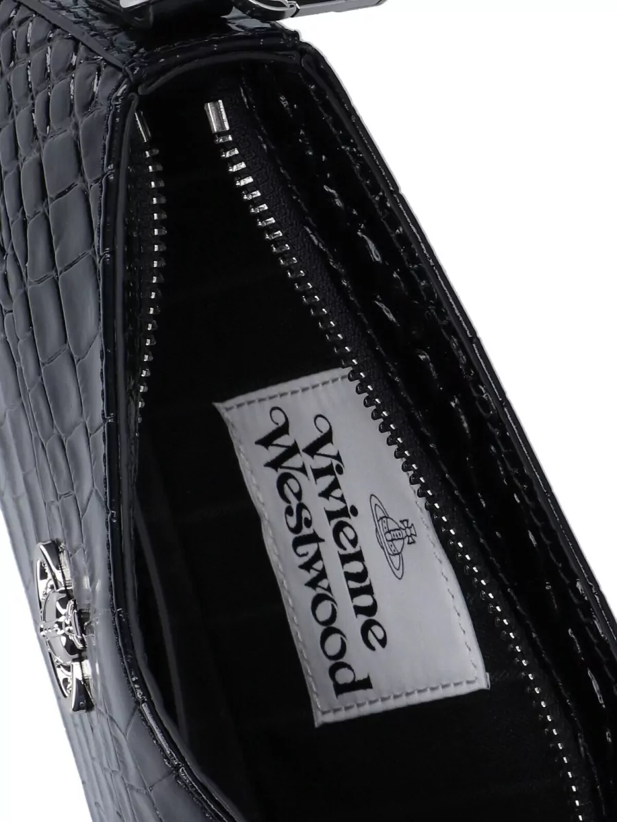 Vivienne Westwood Shoulder Bag Adjustable Strap Crocodile Texture Hardware