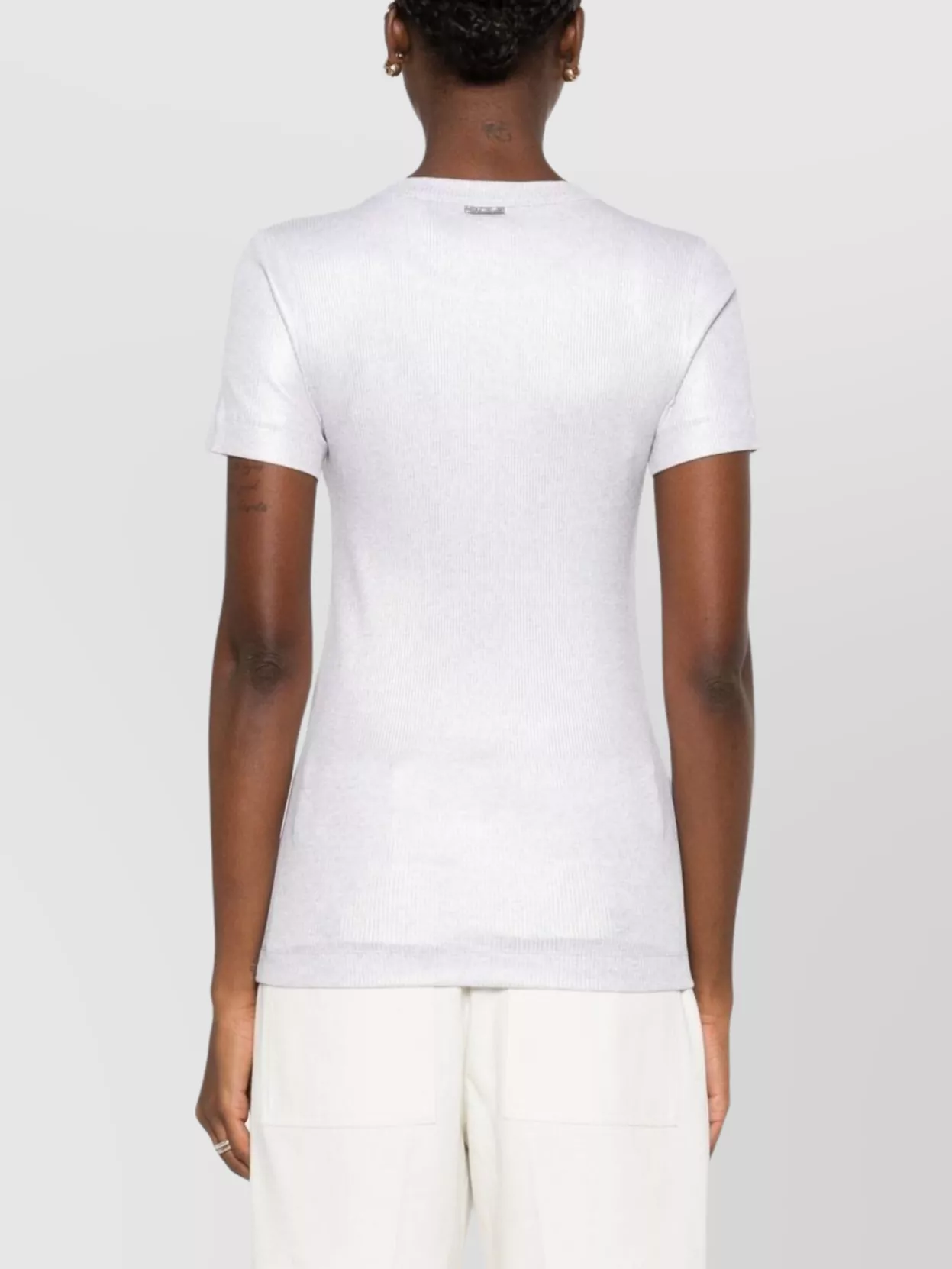 Brunello Cucinelli Ribbed Cotton Blend Round Neck T-shirt In White