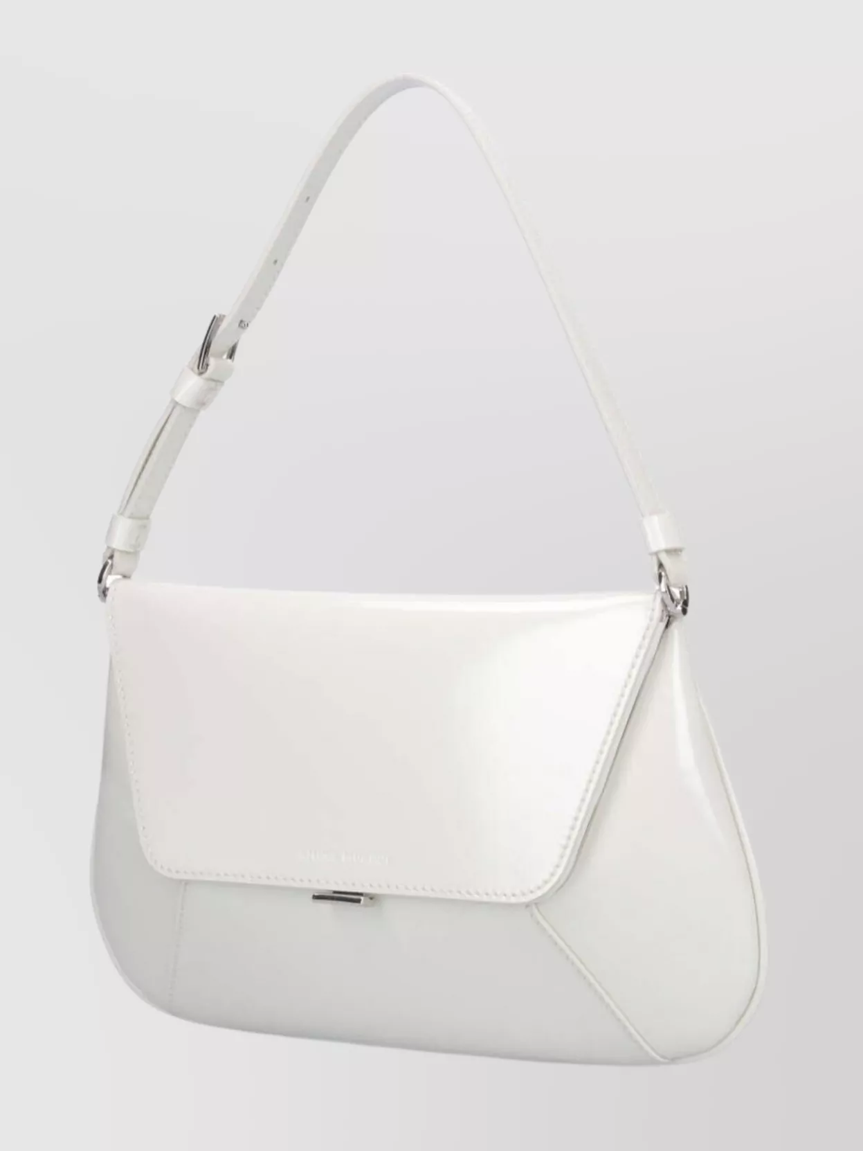 Amina Muaddi Shoulder Bag With Adjustable Strap And Metal Hardware In White
