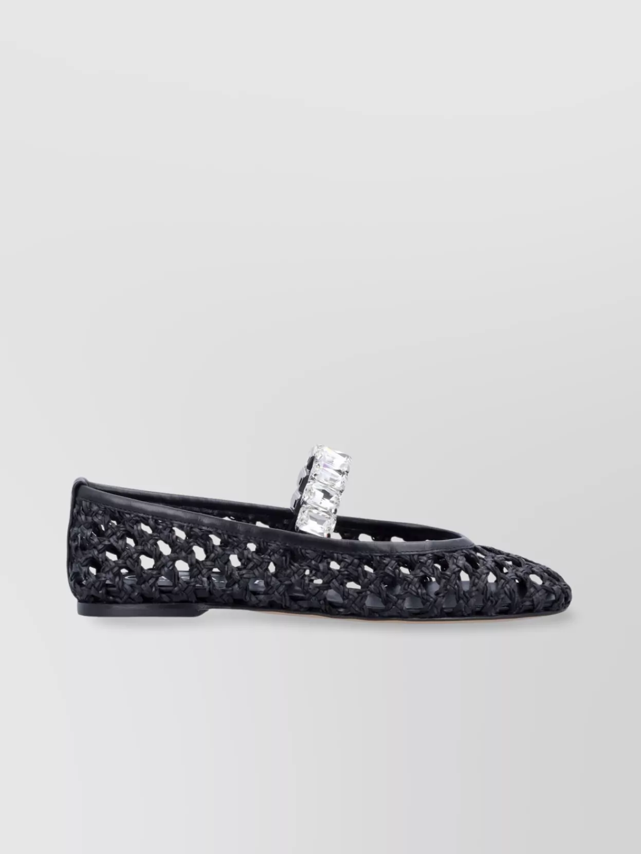 Casadei Embellished Strap Round Toe Woven Design
