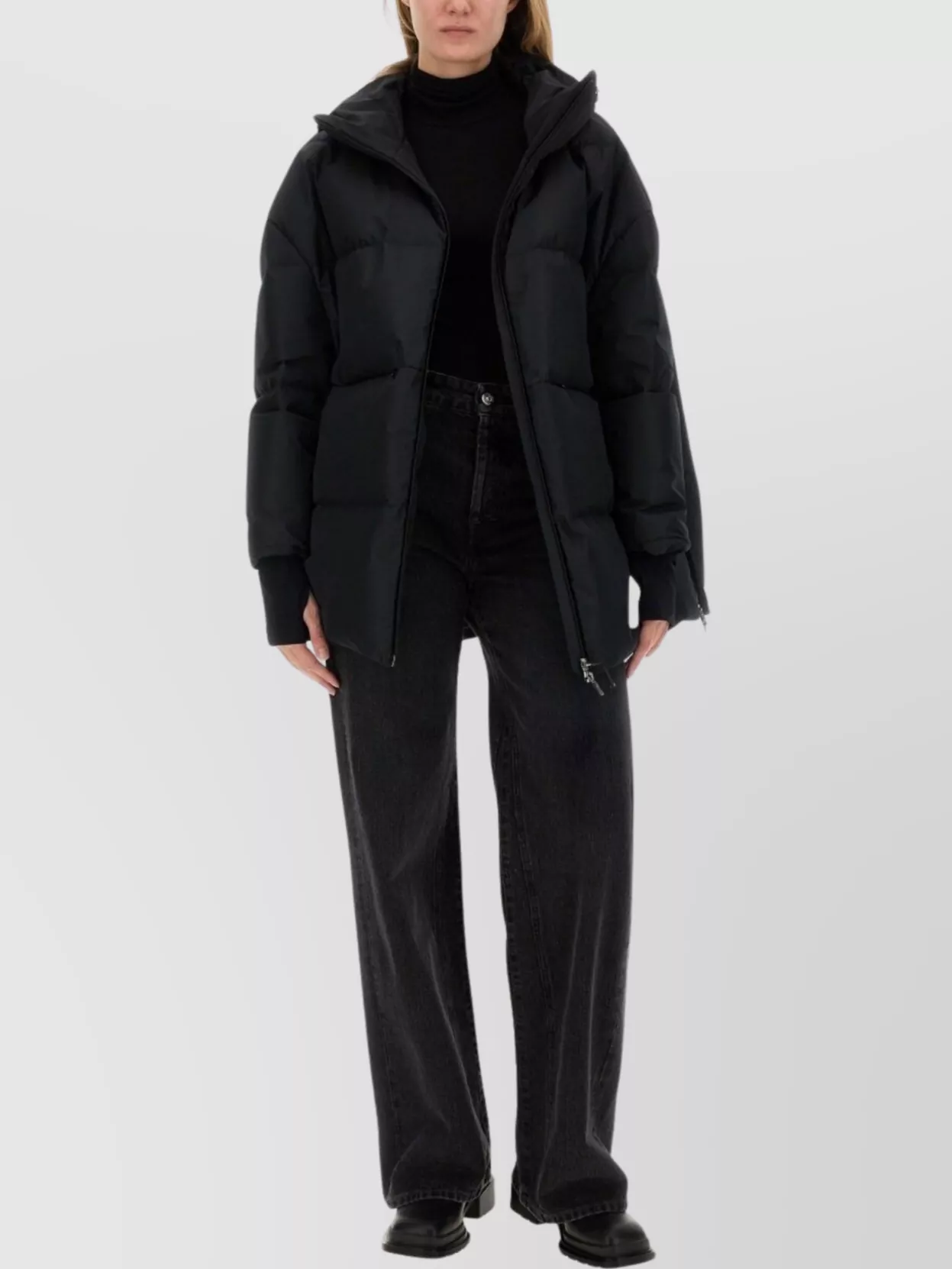 Herno Quilted Long Length High Collar Jacket