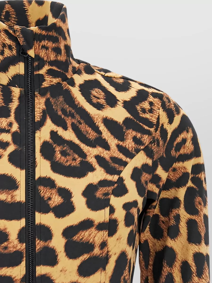 Goldbergh Jaguar-Print Long-Sleeve High-Neck Top