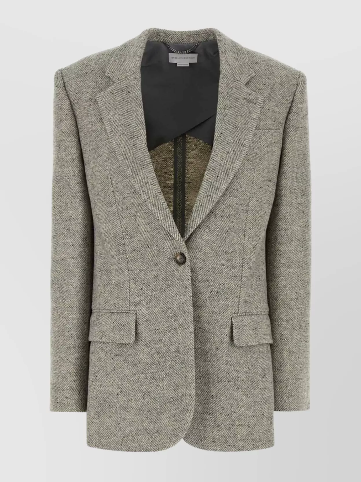 Stella Mccartney Embroidered Wool Blend Blazer With Notched Lapels