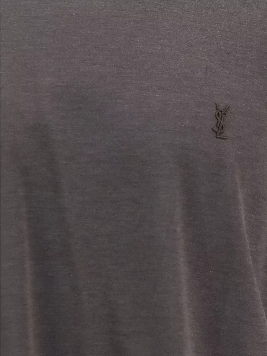 Saint Laurent Silk Crew-Neck Short-Sleeve T-Shirt
