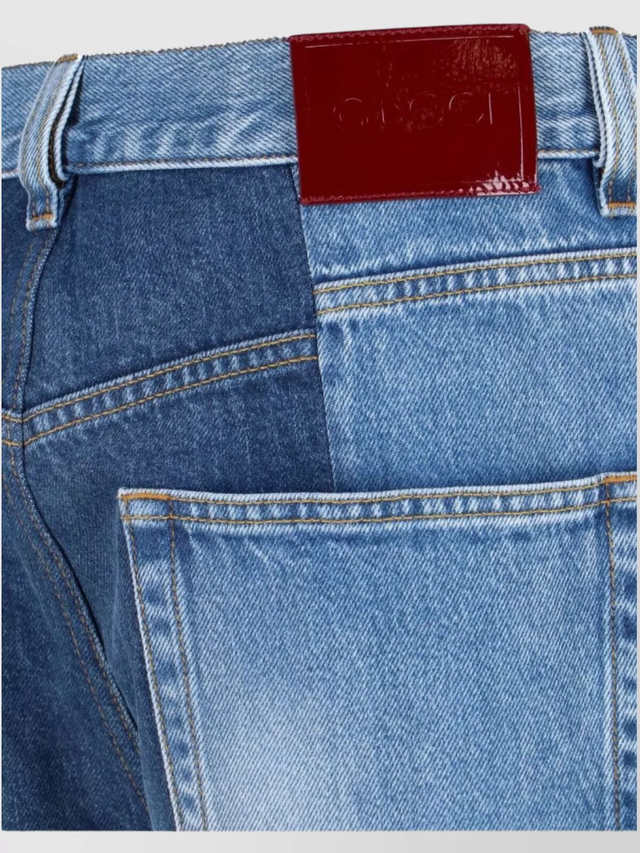 Gucci Straight Patchwork Trousers With Pockets And Loops
