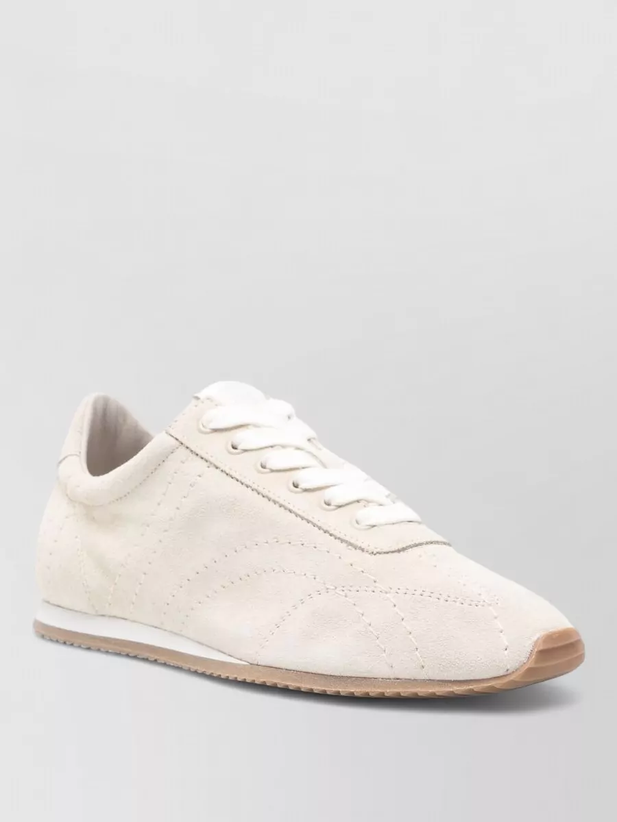 Totême Suede Leather Low-Top Sneakers