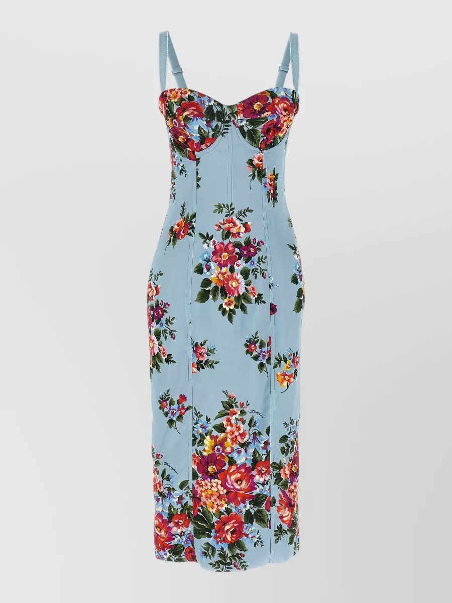 Dolce&Gabbana Floral-print satin midi dress