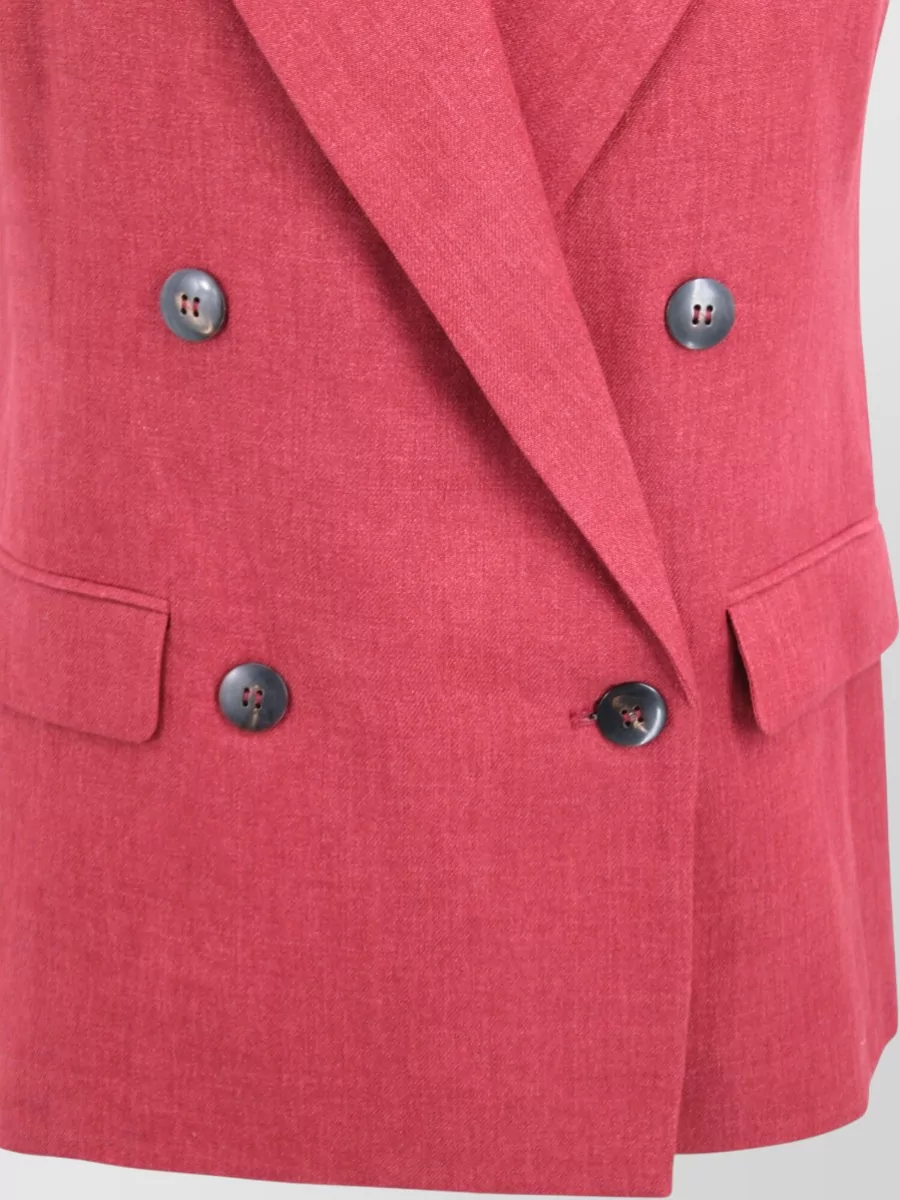 S Max Mara Linen Double-Breasted Waistcoat