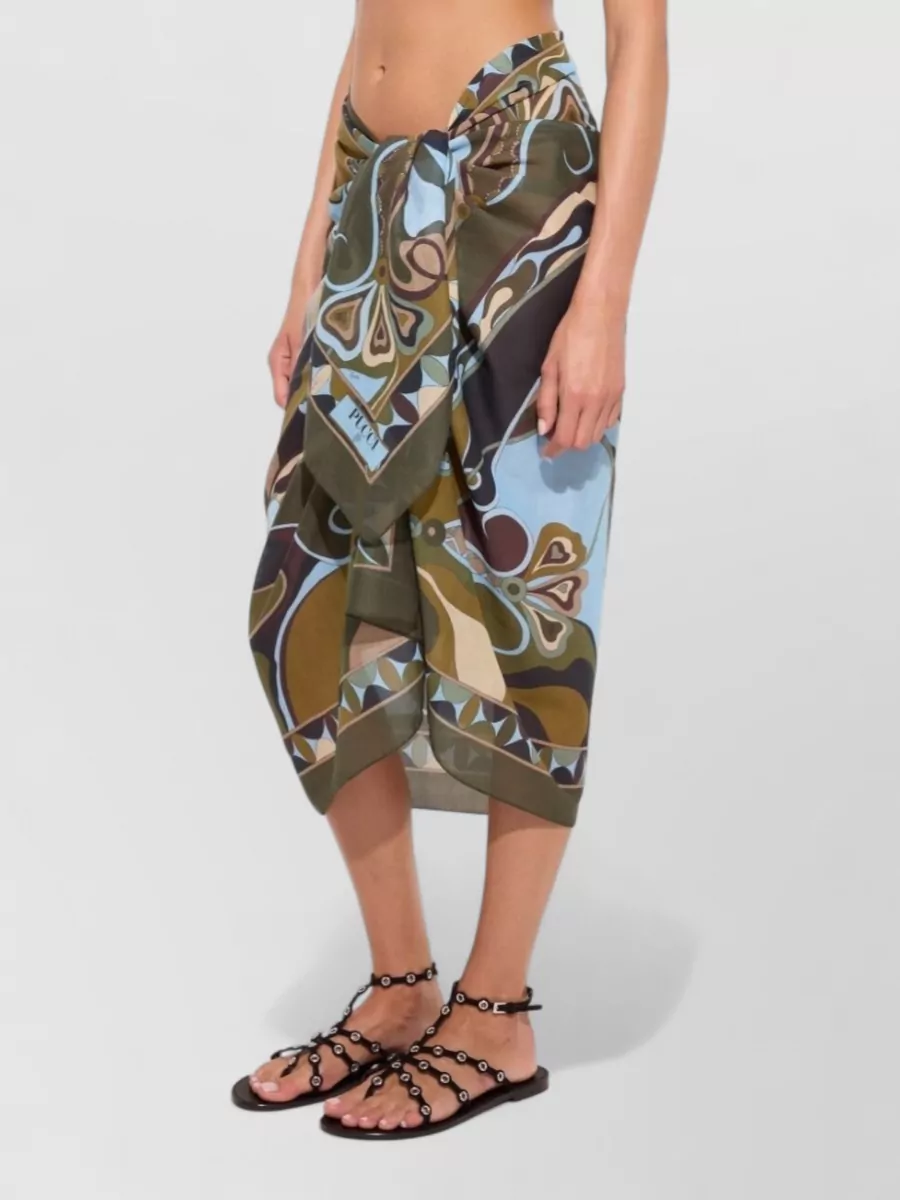 Pucci Cotton Orchid-Print Sarong
