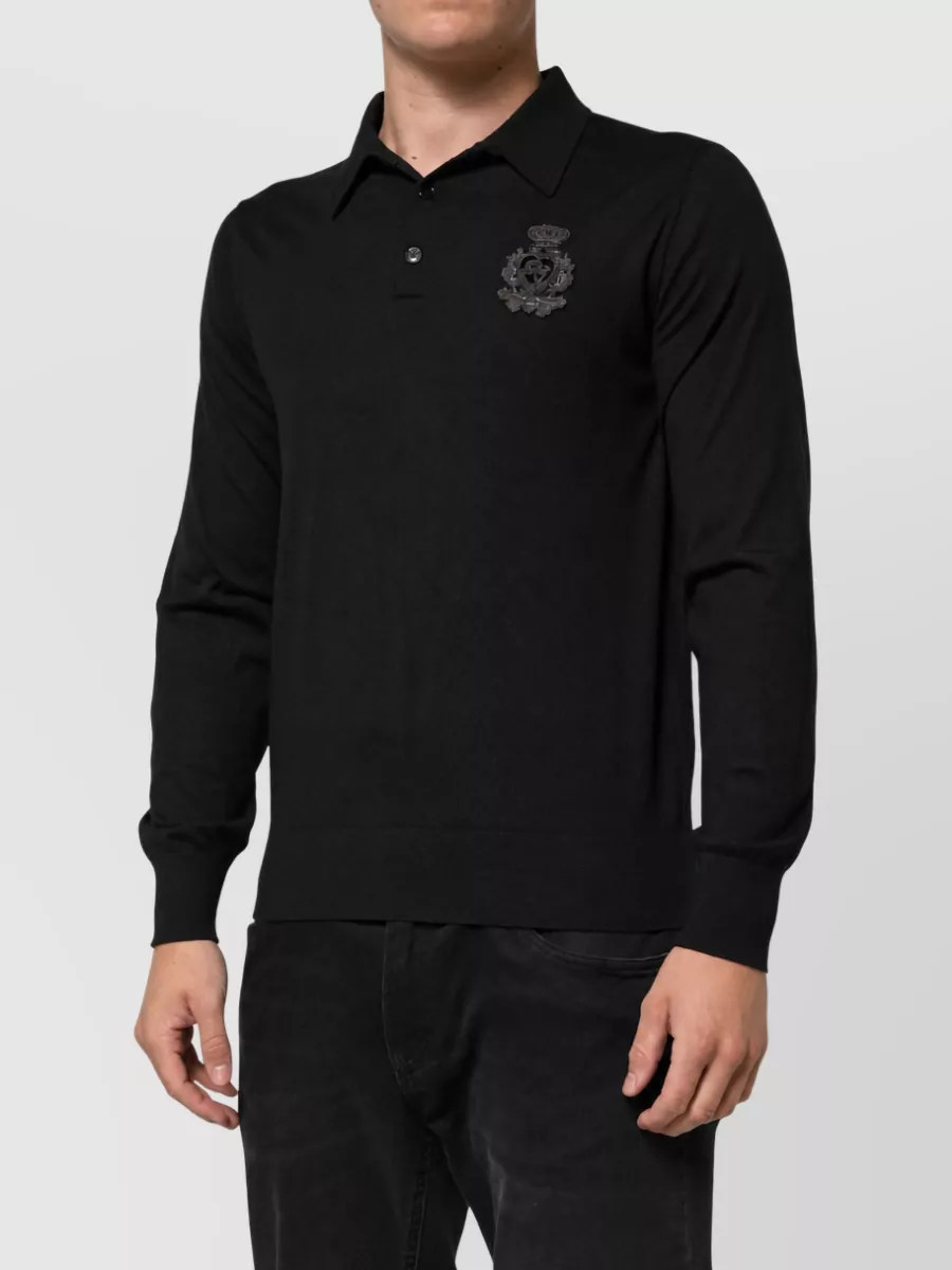 Dolce&Gabbana cashmere long-sleeve polo shirt