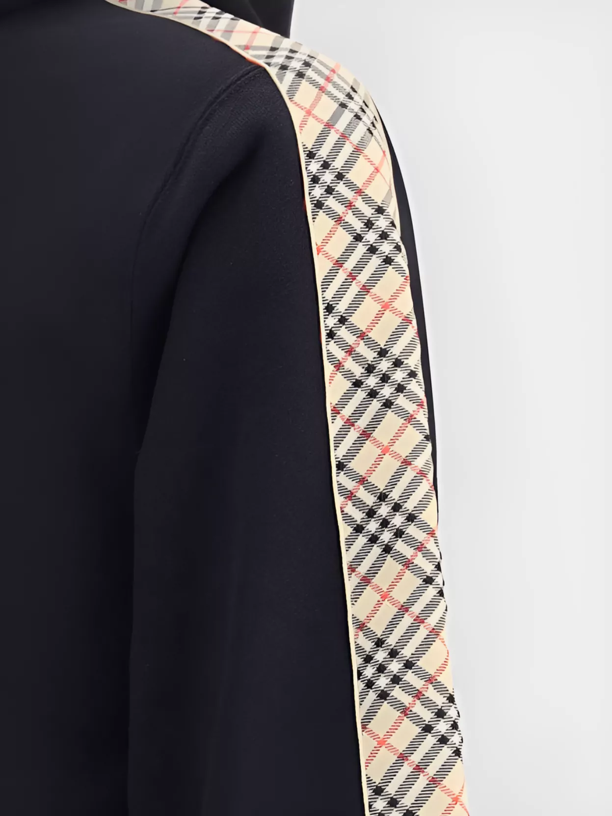 Burberry Drawstring Hoodie Check Trim