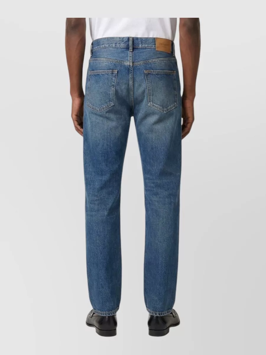 Saint Laurent Denim Mid-Rise Wide-Leg Jeans