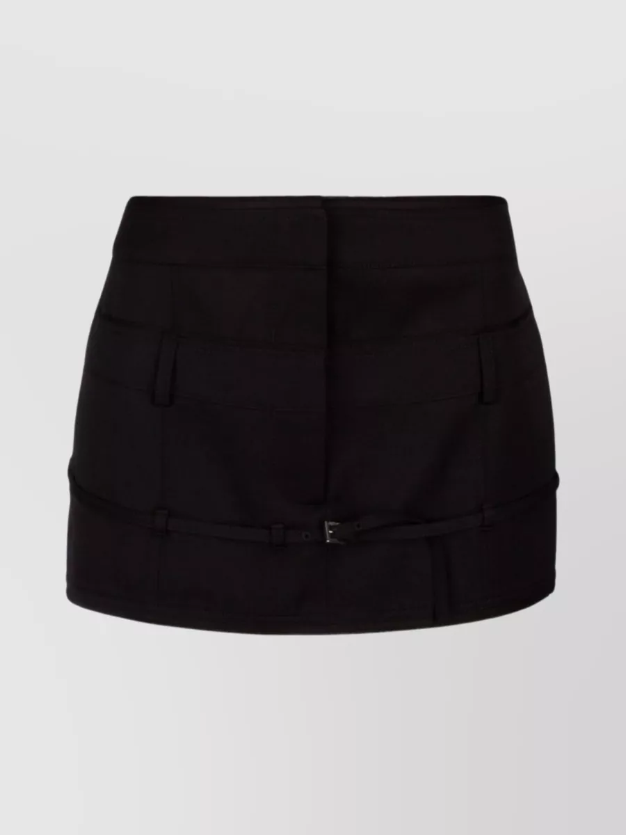 Shop Jacquemus Layered Mini Skirt Belt Loops In Black