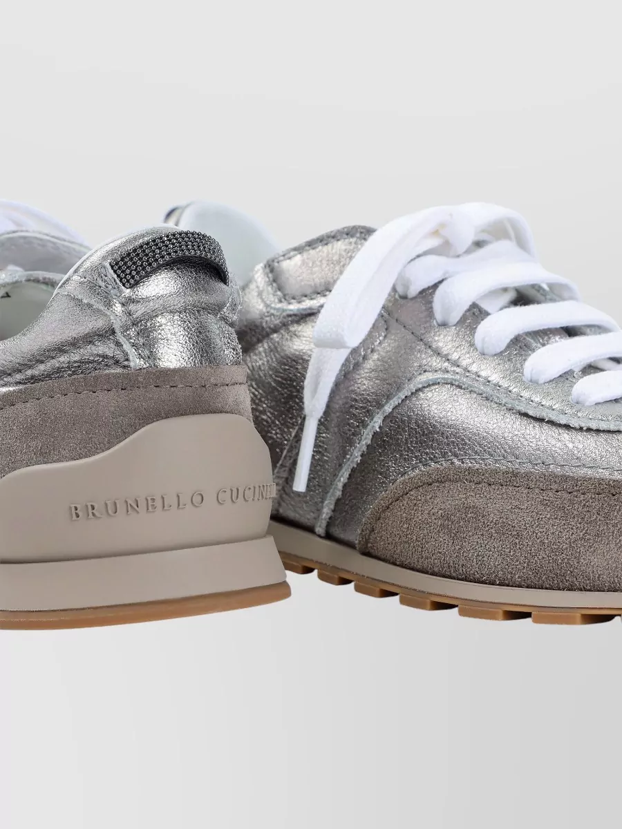 Brunello Cucinelli Suede Panelled Low-Top Sneakers