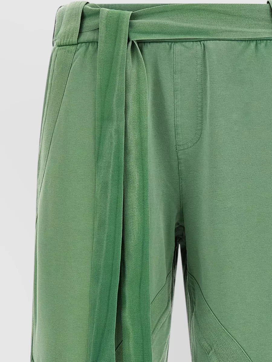 The Attico Front Slit Trousers Wide Leg Belt