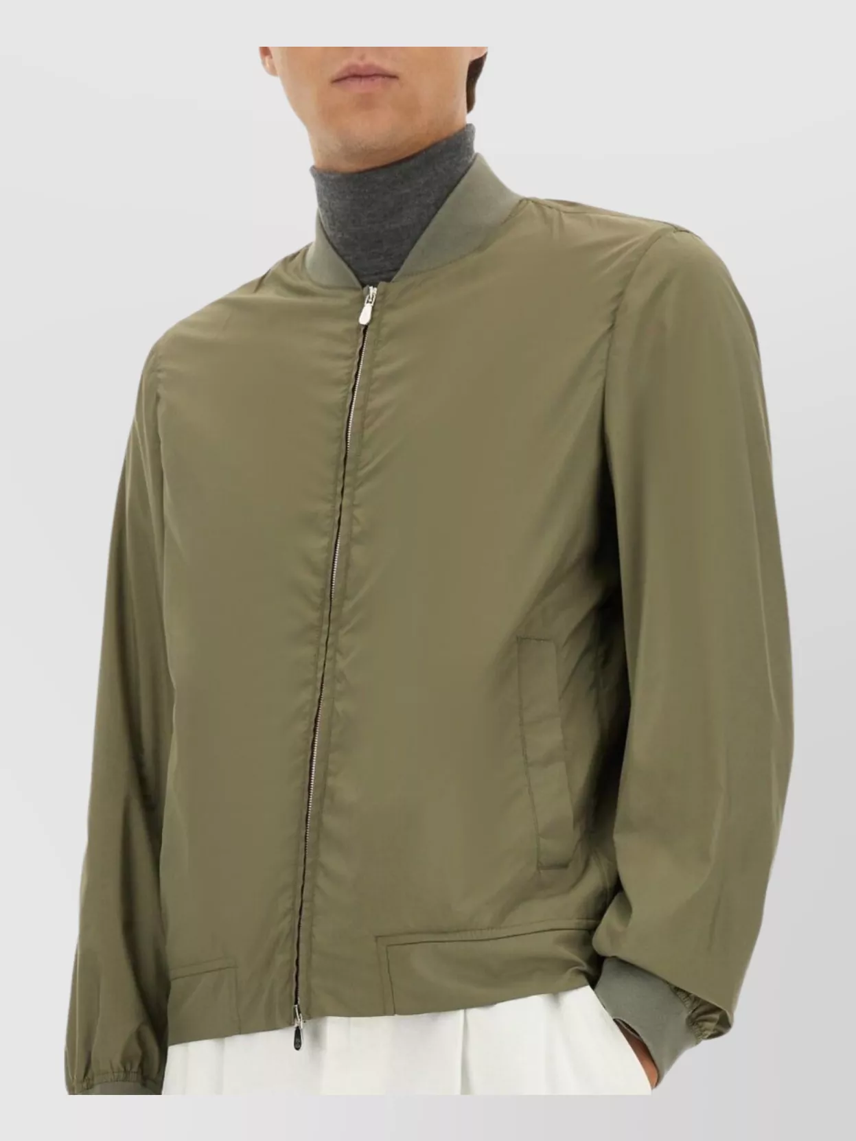 Brunello Cucinelli Zip Front Bomber Jacket Pockets
