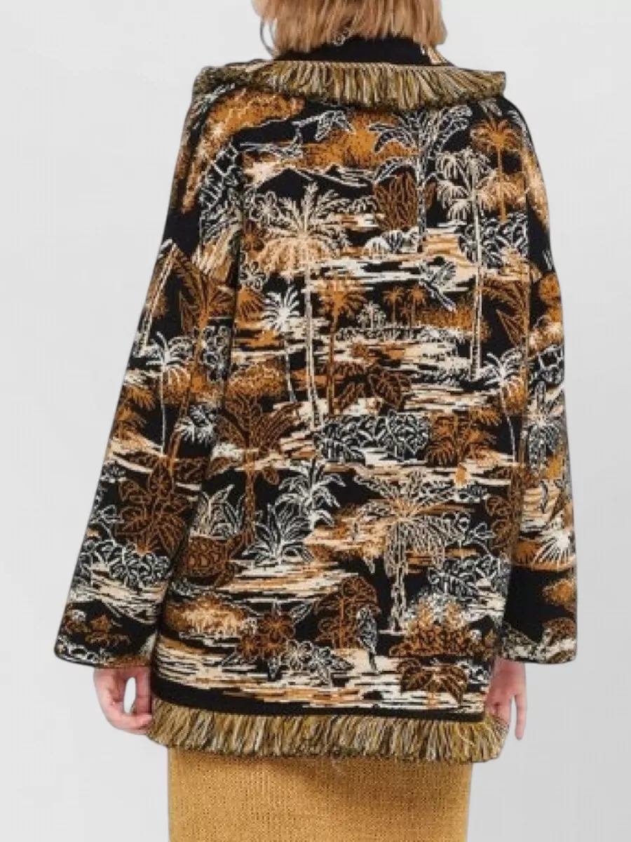 Alanui Silk Cotton Wool Cardigan Coat