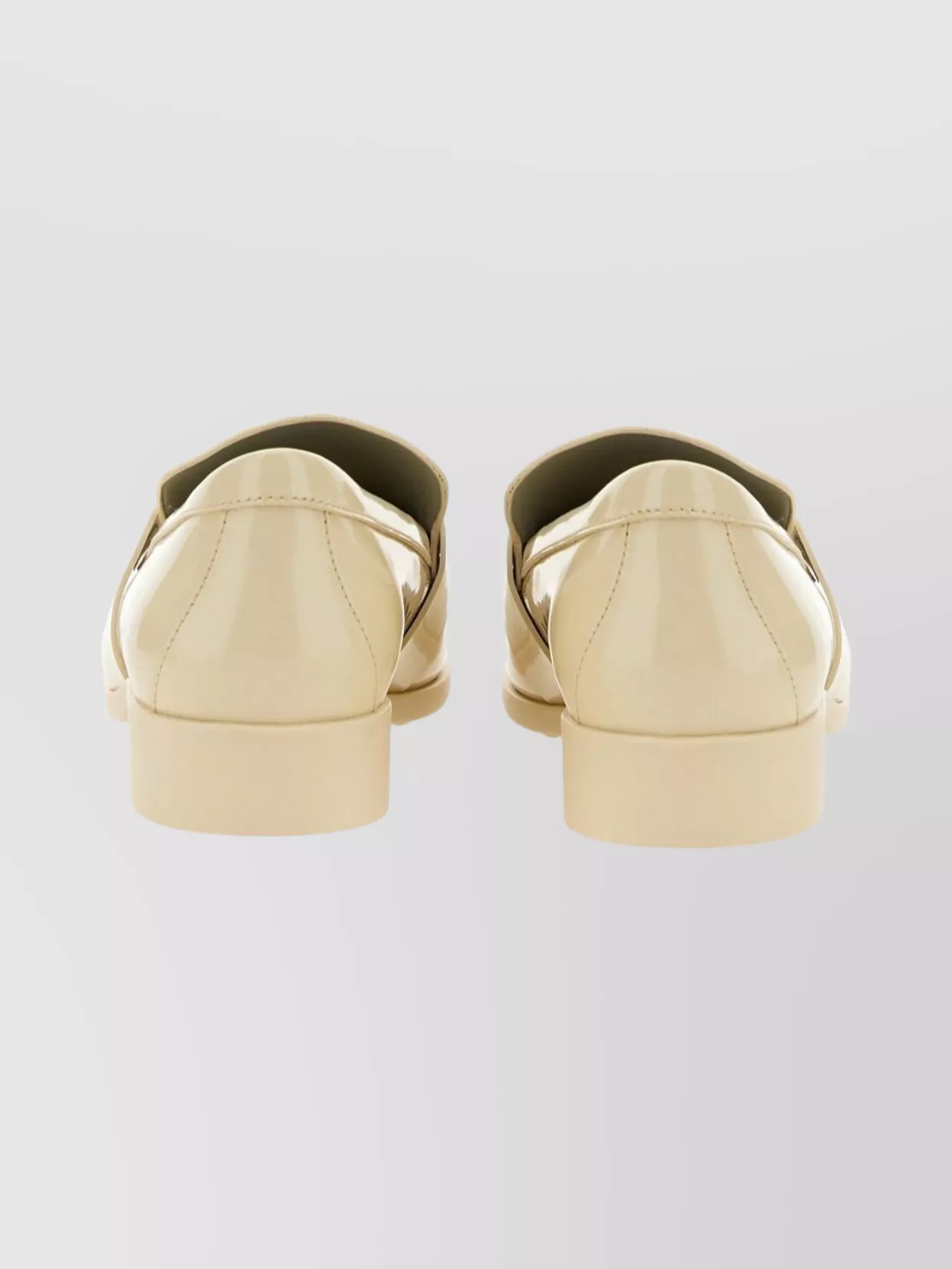 Bottega Veneta Square Toe Loafers With Low Block Heel In Neutral