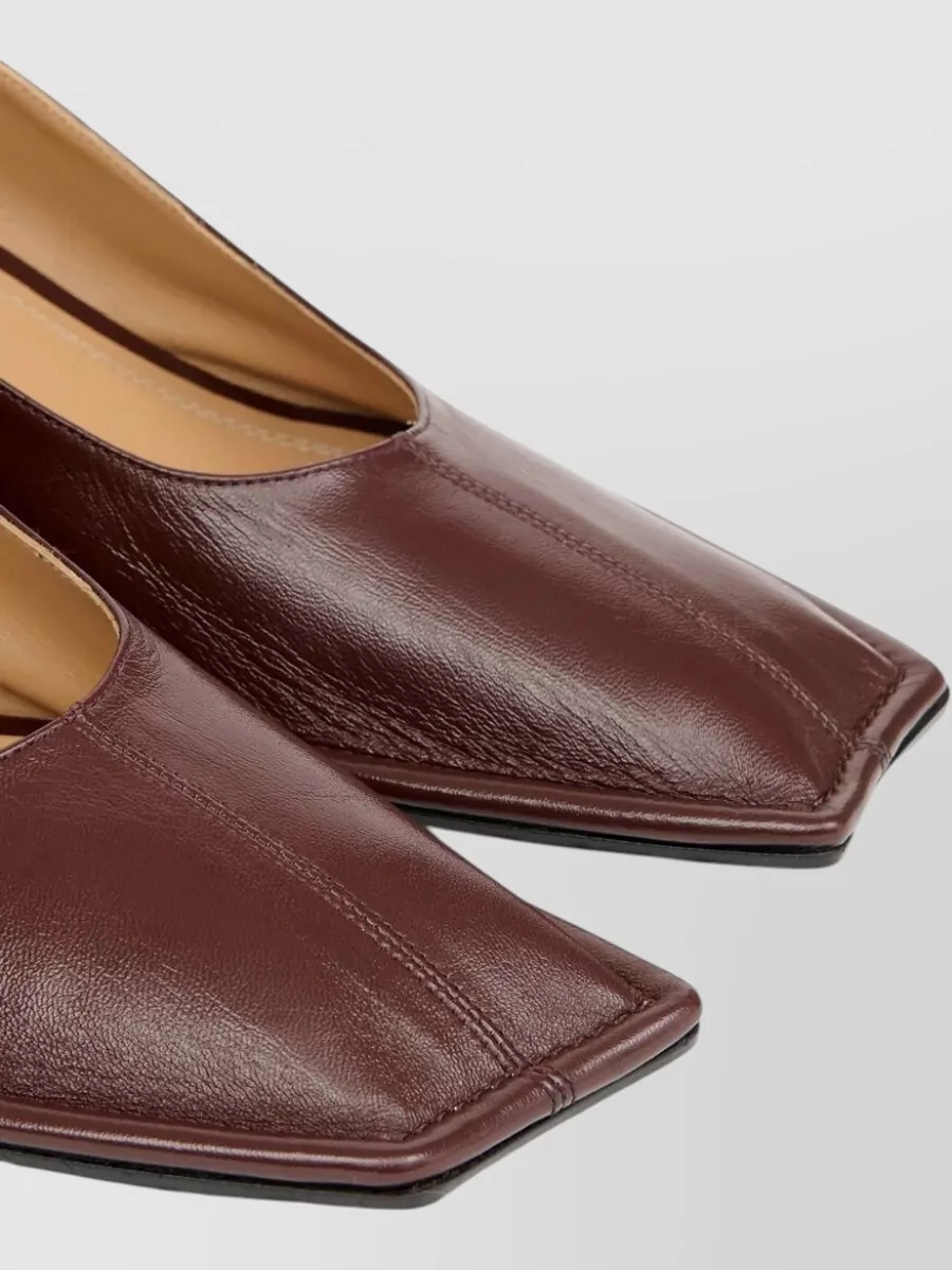 Maison Margiela Leather Square-Toe Pumps