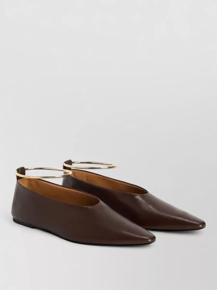 Jil Sander Leather Ballerina Shoes