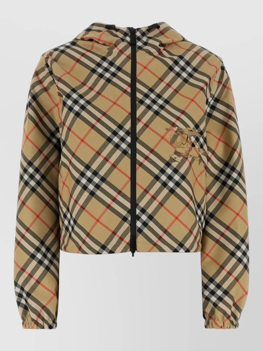 Burberry Reversible Checked Hooded Cropped Jacket