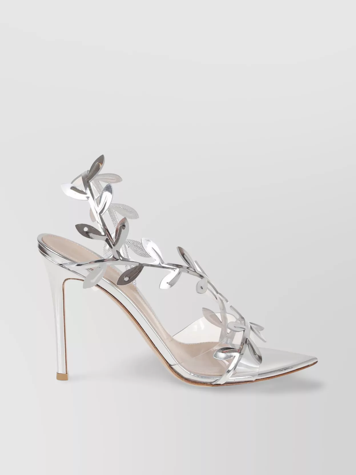 Shop Gianvito Rossi Flavia Glass+metal Pointed Toe Stiletto Sandals