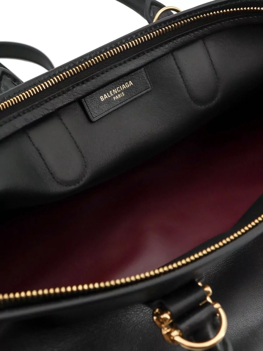 Balenciaga Medium Leather Bowling Shoulder Bag