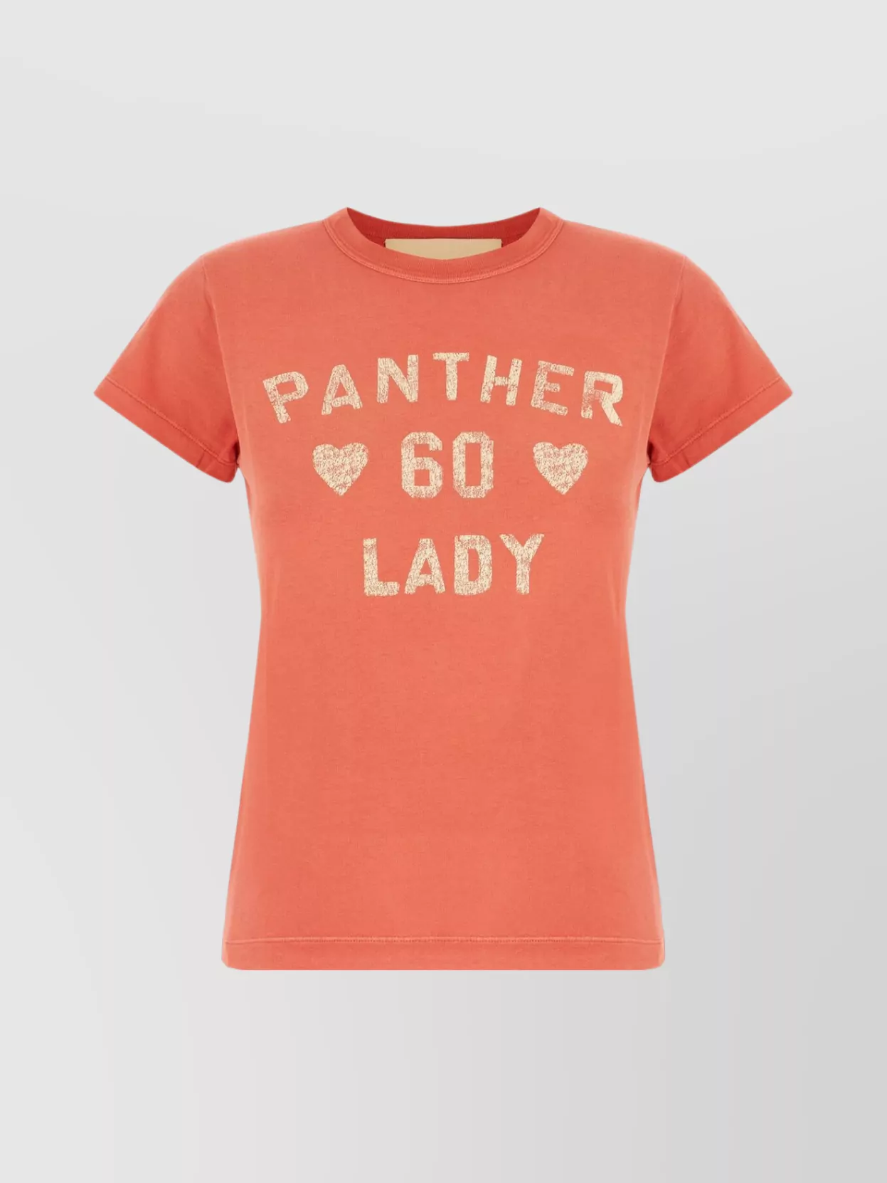 Valentino Panther Lady Graphic Print Crew Neck T-shirt In Orange