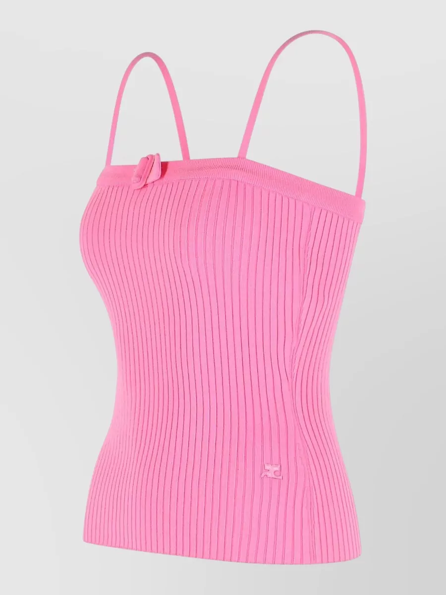 Courrèges Tank Top Viscose Blend Buckle Detail In Pink