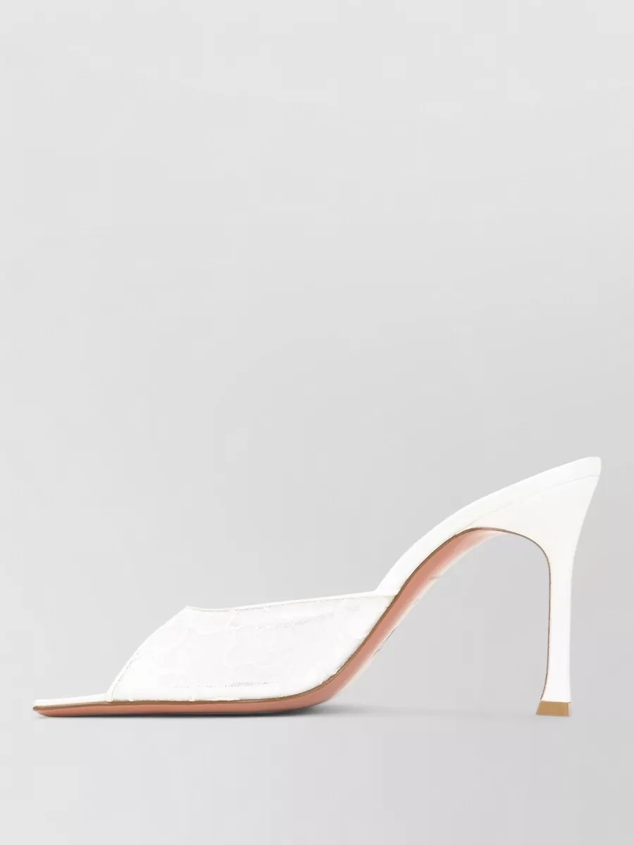Amina Muaddi Leather Lace Mules