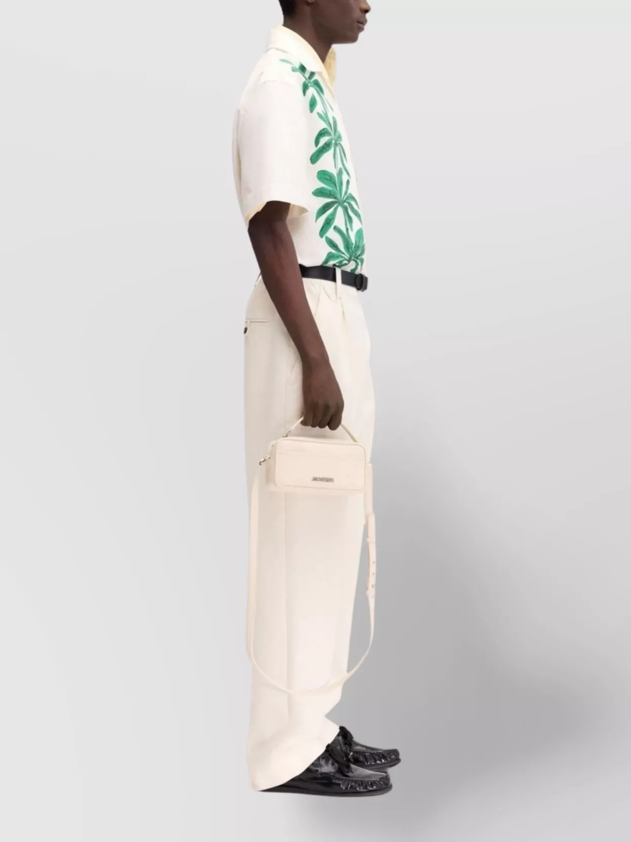 Jacquemus Casual Palm Tree Print Camp Collar Shirt